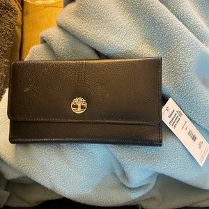 Timberland leather wallet many card holder pockets.